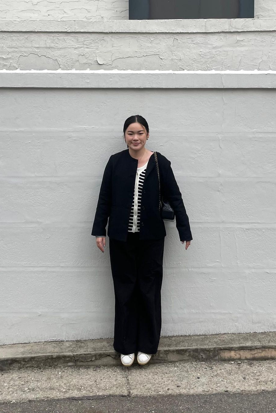 Atasan Rajut Quita Border Knit Cardigan Styling by Cath Halim