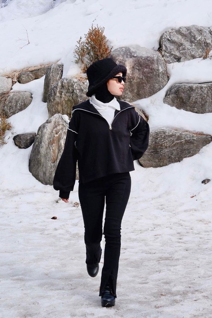 Half Zip Sweater Bliss - Styling by Andi Budrah