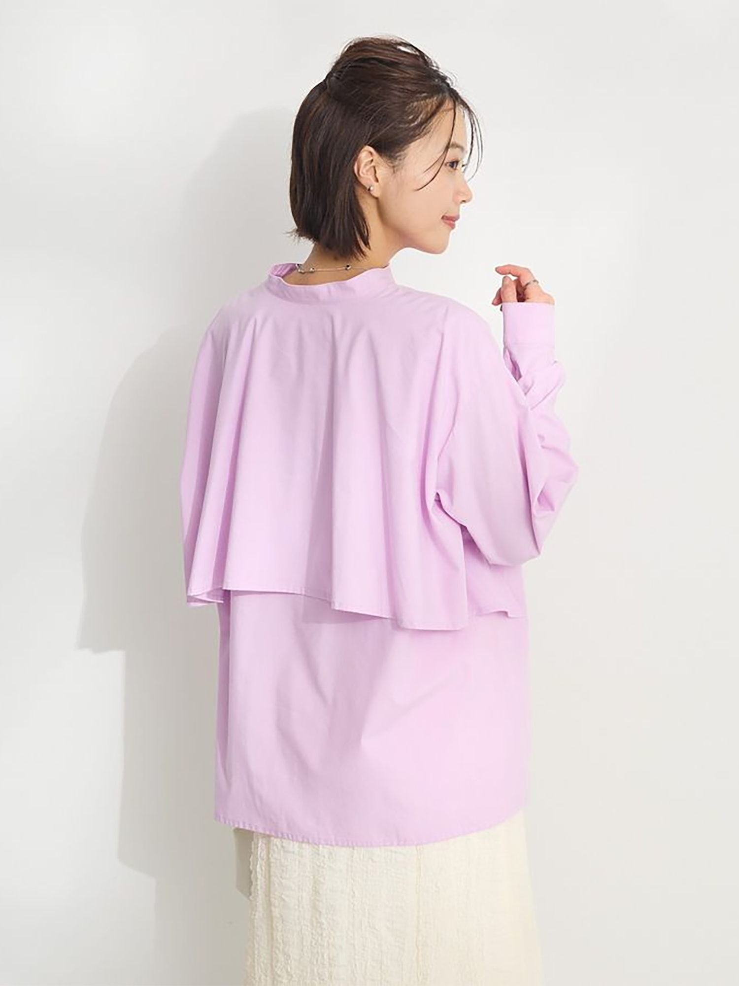 Tsuge Back Frill Shirt - Pink - Craft Standard Boutique