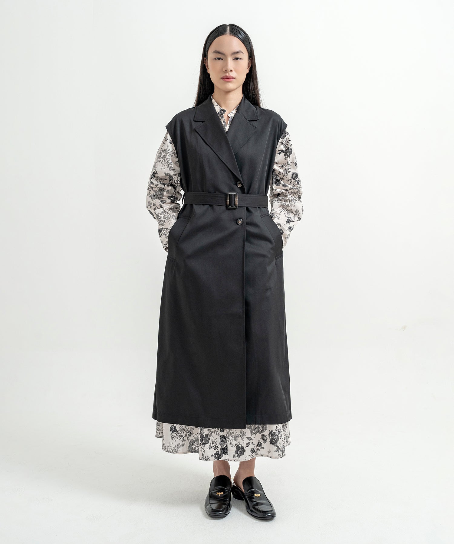 Neida Sleeveless trench Jacket - Light Beige - Bown