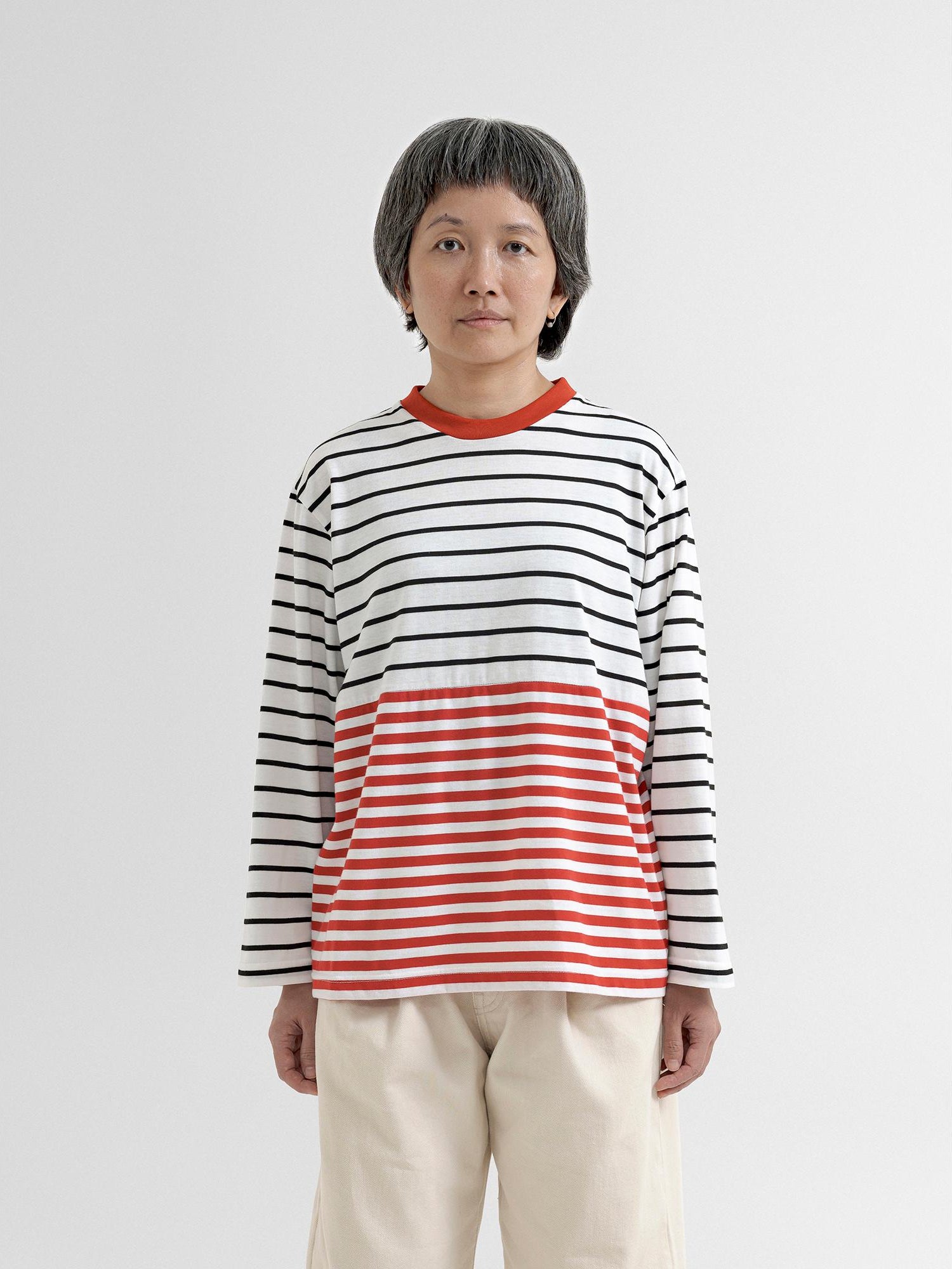 Birgitta Combo Stripe Tee - Navy - BLUE LABEL