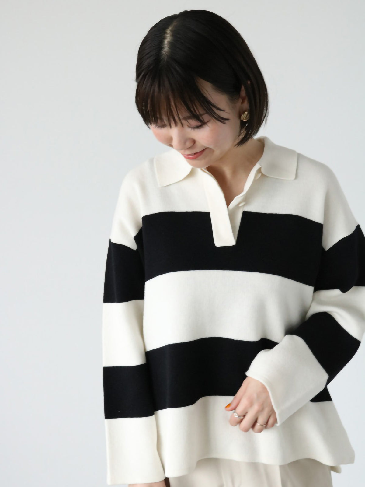 Bobo Tokyo Lugnoncure Hanarisa Lager Knit Pullover Blue Sweater Wanita