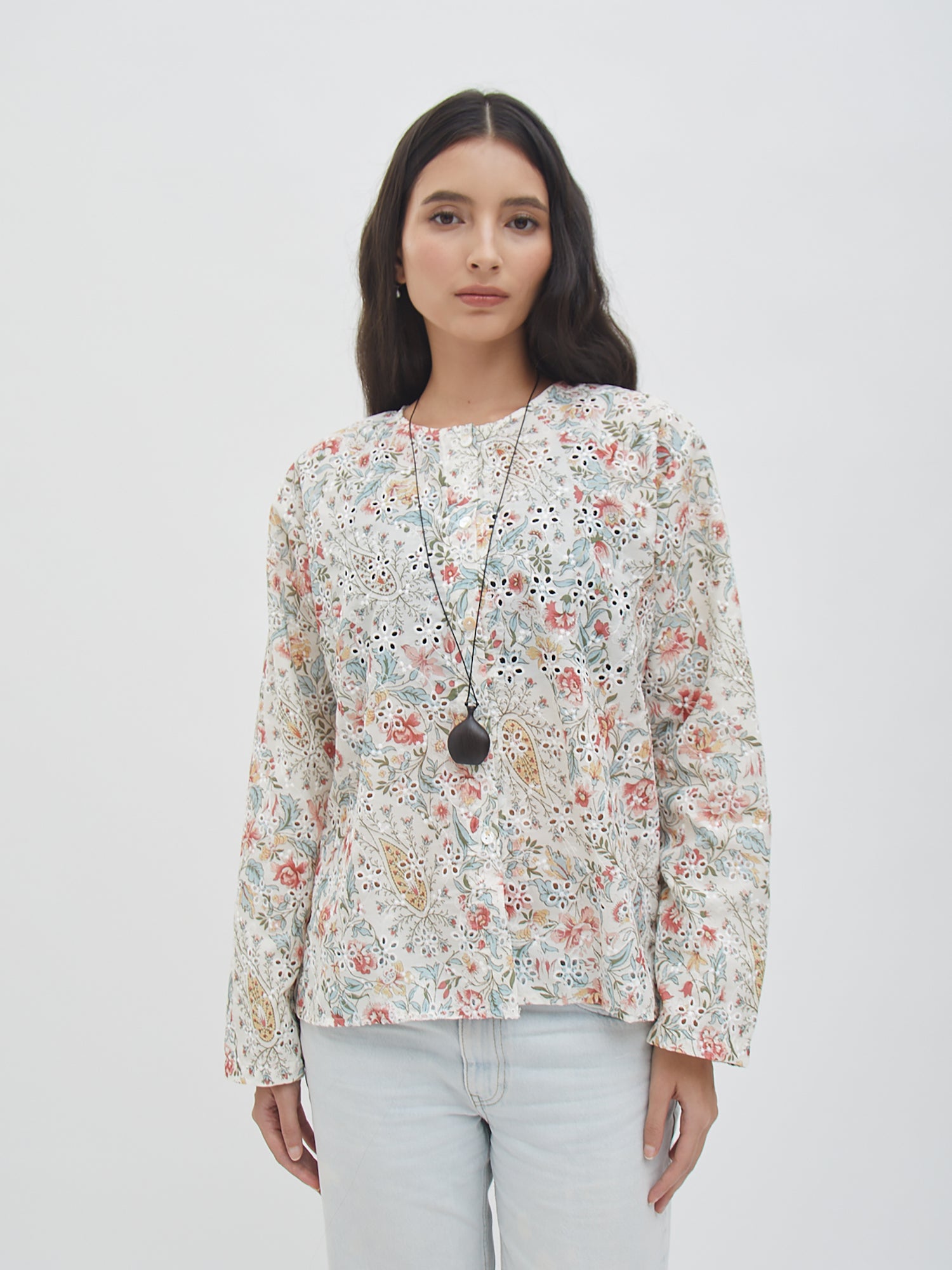 Lilas Shirt - Flower - Velvet at Bobo