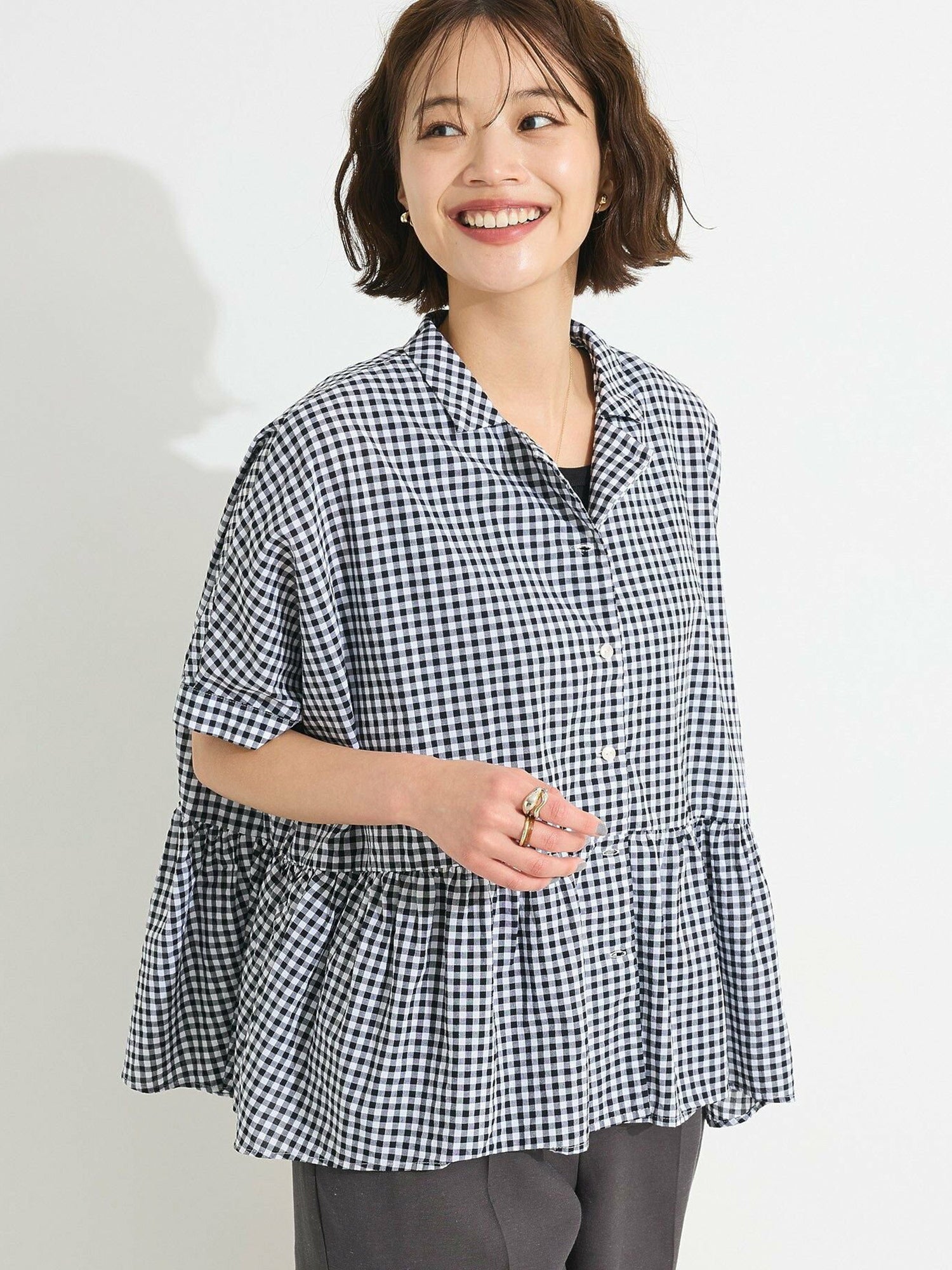 Mizuho Peplum Blouse - Black - Craft Standard Boutique