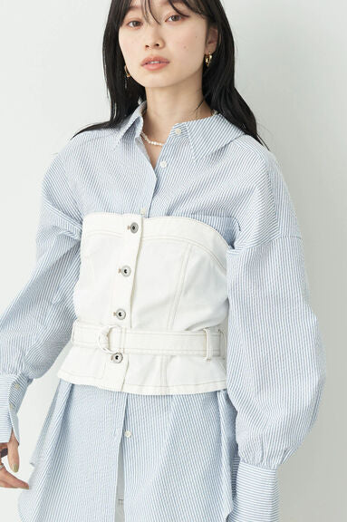 Bustier Top Hazuki Bustier with Cotton Belt - Bobo Tokyo