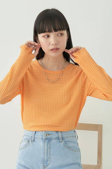 Model baju atasan wanita Avege Sheer Crew Neck Pullover Bobo Tokyo