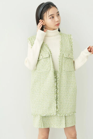 Vest Wanita Komu Tweed Gilet Bobo Tokyo