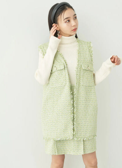 Vest Wanita Komu Tweed Gilet Bobo Tokyo