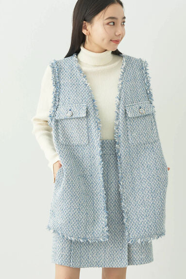 Vest Wanita Komu Tweed Gilet Bobo Tokyo