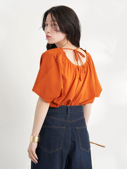 blouse Wanita Kekinian Wrenly Sheer Gathered