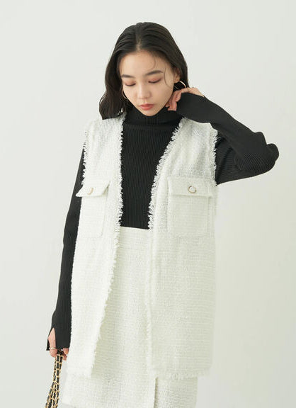 Vest Wanita Komu Tweed Gilet Bobo Tokyo