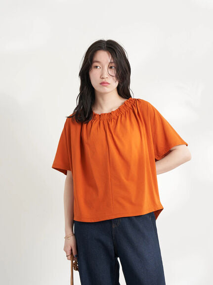 blouse Wanita Kekinian Wrenly Sheer Gathered