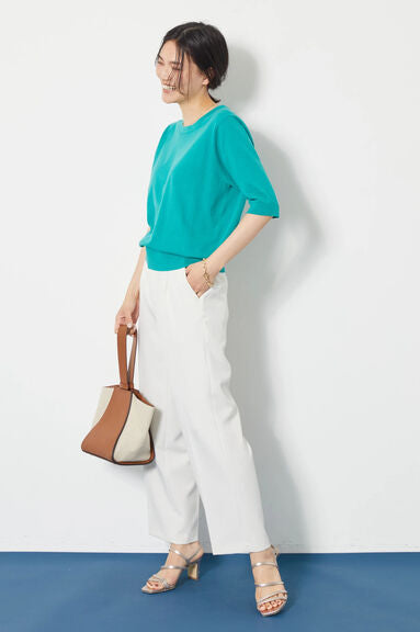 Blouse rajut Alicia Crew nexk Short Sleeve Knit