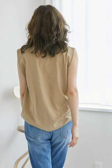 Blouse Tanpa Lengan Cannes French Sleeve Pullover