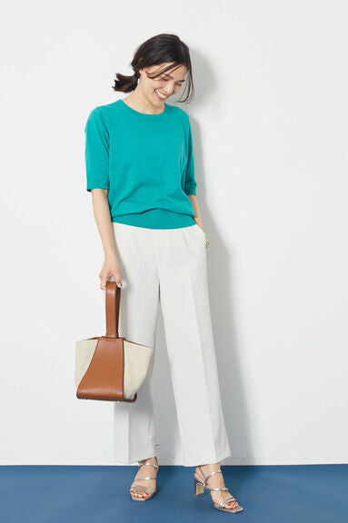 Blouse rajut Alicia Crew nexk Short Sleeve Knit