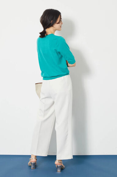 Blouse rajut Alicia Crew nexk Short Sleeve Knit