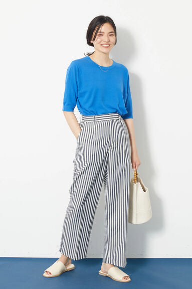 Blouse rajut Alicia Crew nexk Short Sleeve Knit