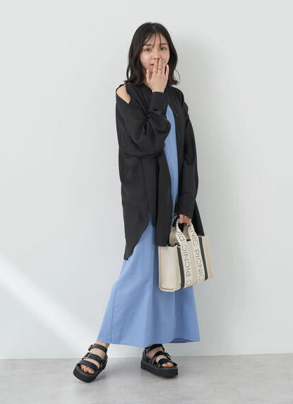 Model Kemaja Wanita Modern Sutairu Shoulder Slit Shirt