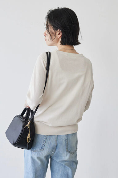 Blouse rajut Alicia Crew nexk Short Sleeve Knit