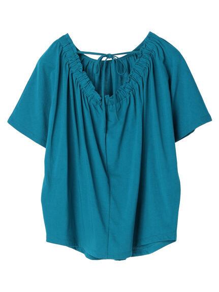 blouse Wanita Kekinian Wrenly Sheer Gathered