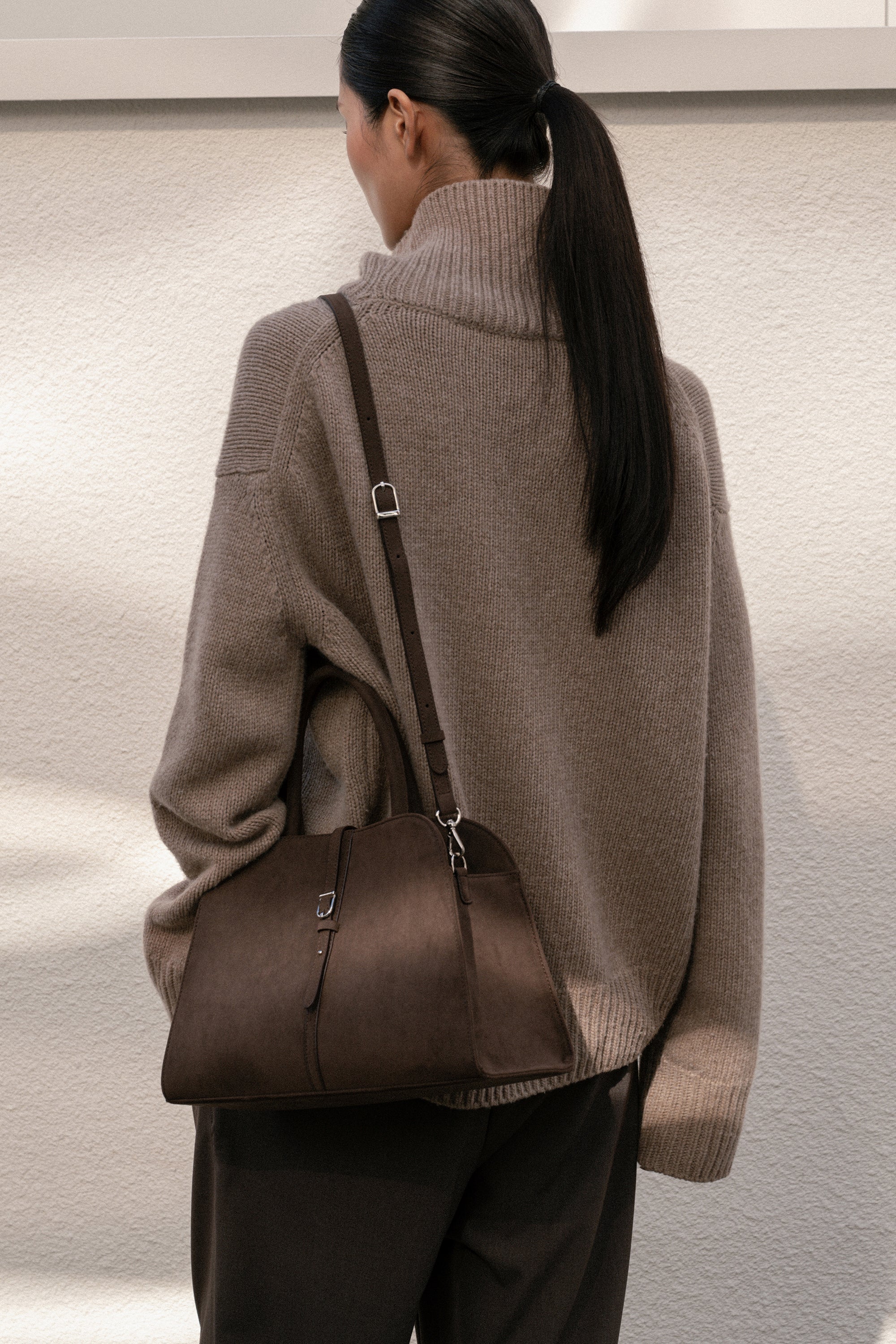Jual Tas Korea Wanita Branded & Ori - Blanc Suede - Camel