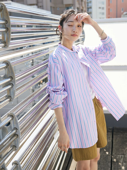 Chisaki Band Collar Shirt - Earth, Music & Ecology