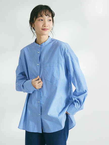 Chisaki Band Collar Shirt - Earth, Music & Ecology