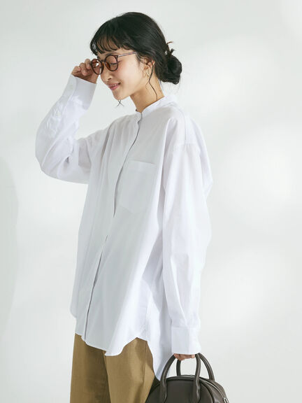 Chisaki Band Collar Shirt - Earth, Music & Ecology