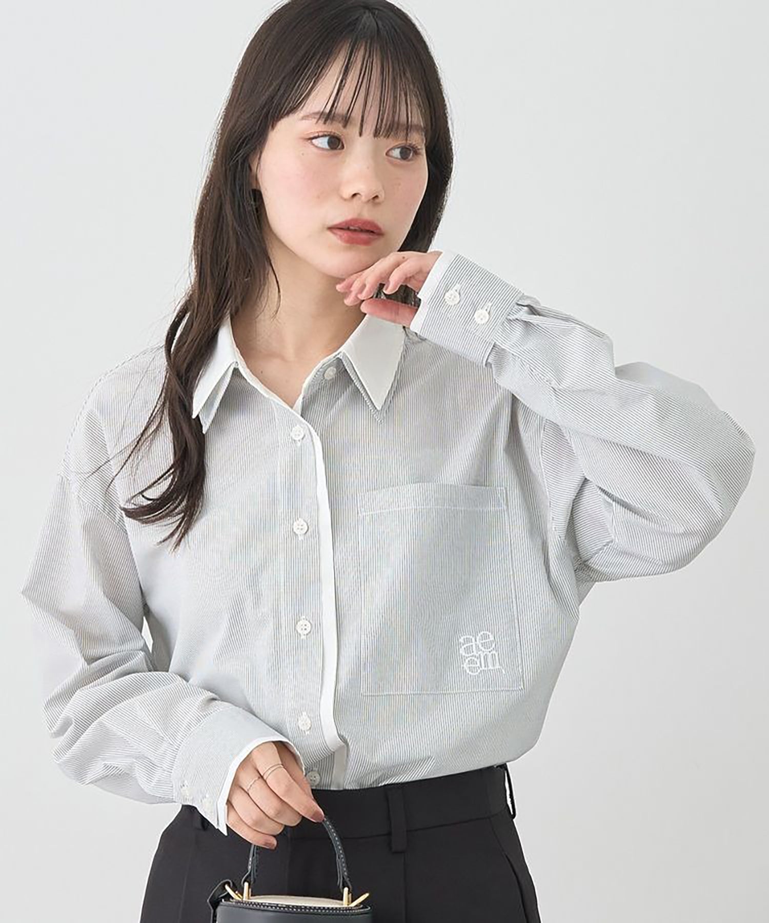 Sora Layered Striped Shirt - Beige - Earth Music & Ecology