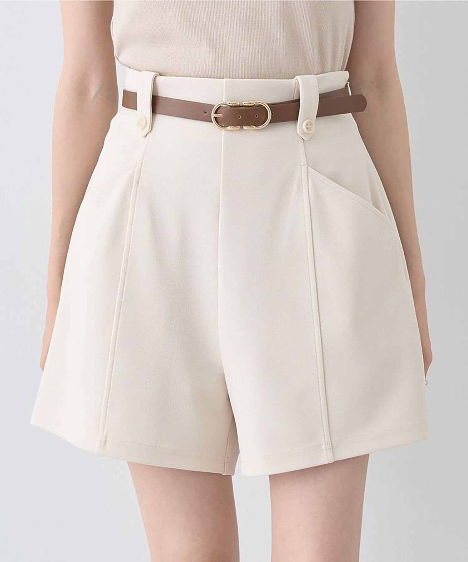 Yukari Belted shorts - BLACK - Earth Music & Ecology