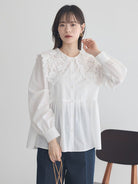 Arisa Lace Collar Blouse - Black - Earth Music & Ecology