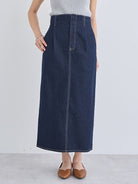 Shirayuri Straight Denim Skirt - Indigo - Earth Music & Ecology