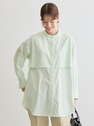 Botan Easy Care Yoke Tunic - Beige - Green Parks