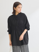 Haruma Shirred Tunic - Black - Green Parks