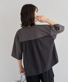 Momiji Piping T-Shirt - Charcoal Gray - Green Parks