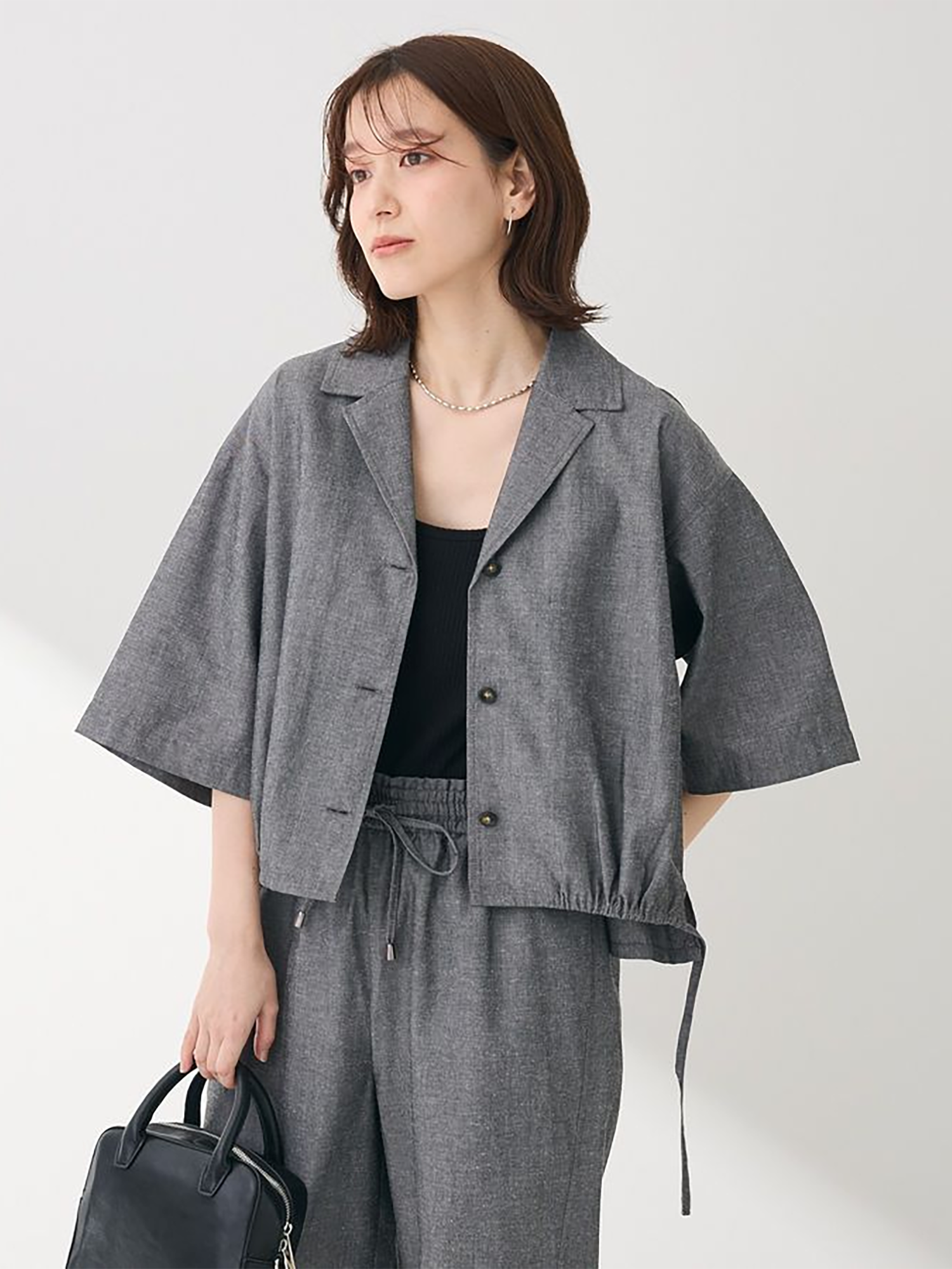 Kohana Shirt Jacket - Black - Green Parks