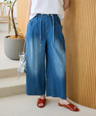 Kinmokusei Wide Leg Denim Pants - Indigo - Green Parks