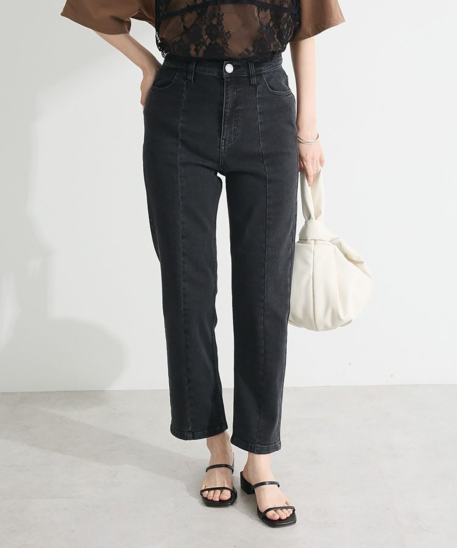 Hagi Stretch Skinny Pants - Black - Green Parks