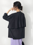 Tsuge Back Frill Shirt - Black - Craft Standard Boutique