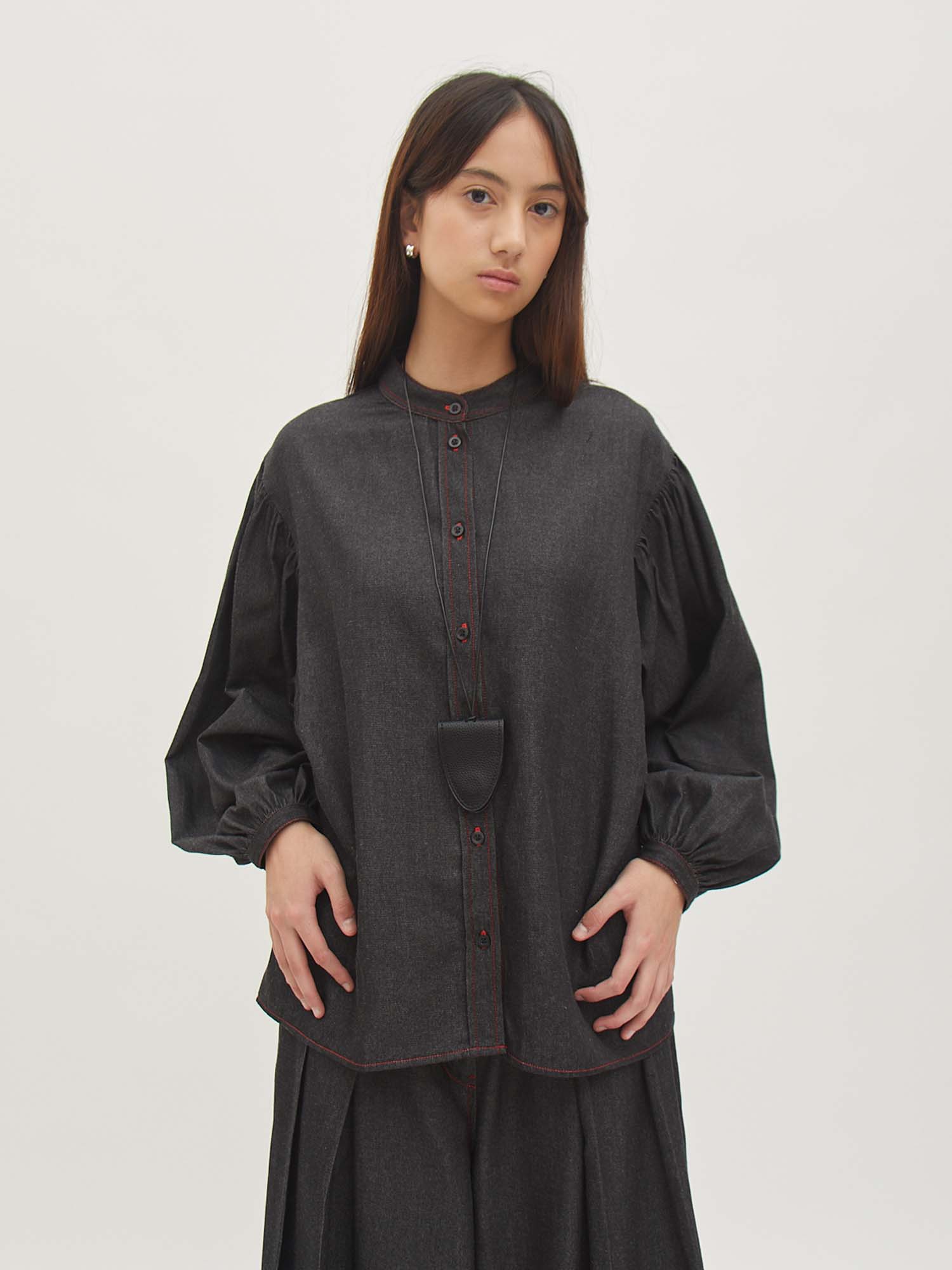 Monita Puffy Shirt - Black - Velvet at Bobo