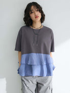 Kinsenka Tiered Pullover - Black - Green Parks