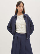Celia Shell Jacket - Stripe Navy - Velvet at Bobo