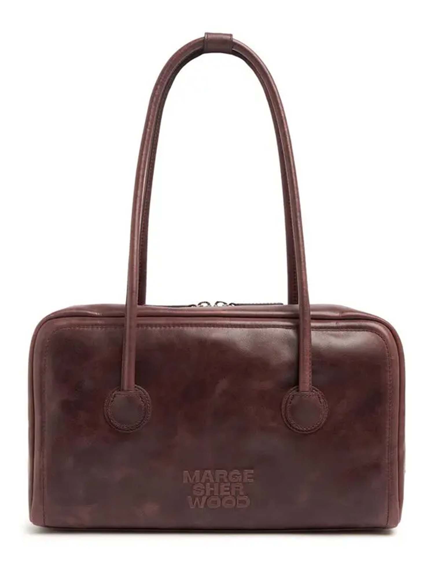 MARGESHERWOODソフトドットバッグ ヌバック ブラウン Margesherwood] / SOFT BOWLING BAG / choco brown suede (MARGE