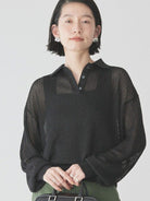 Bobo Tokyo American Holic Asunaro Knit Polo Black Kaos Polo Wanita