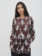 Gyana Floral Blouse - Ivory - Velvet at Bobo
