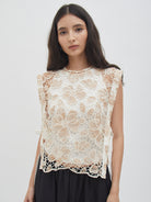 Jiva Lace Vest - Blue - Velvet at Bobo