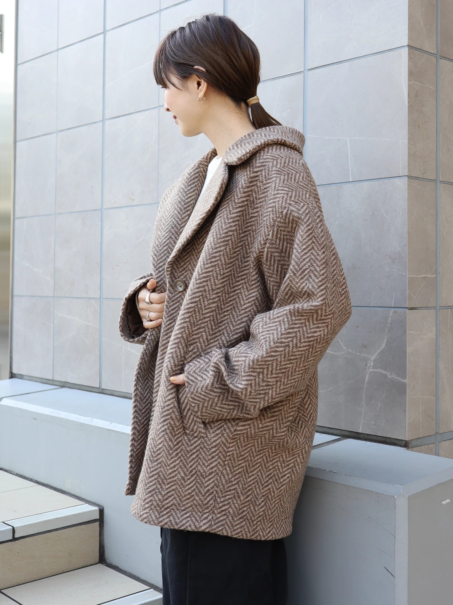 80s Handwoven Mohair Wool Cocoon Coat | S-L - Lucky Vintage