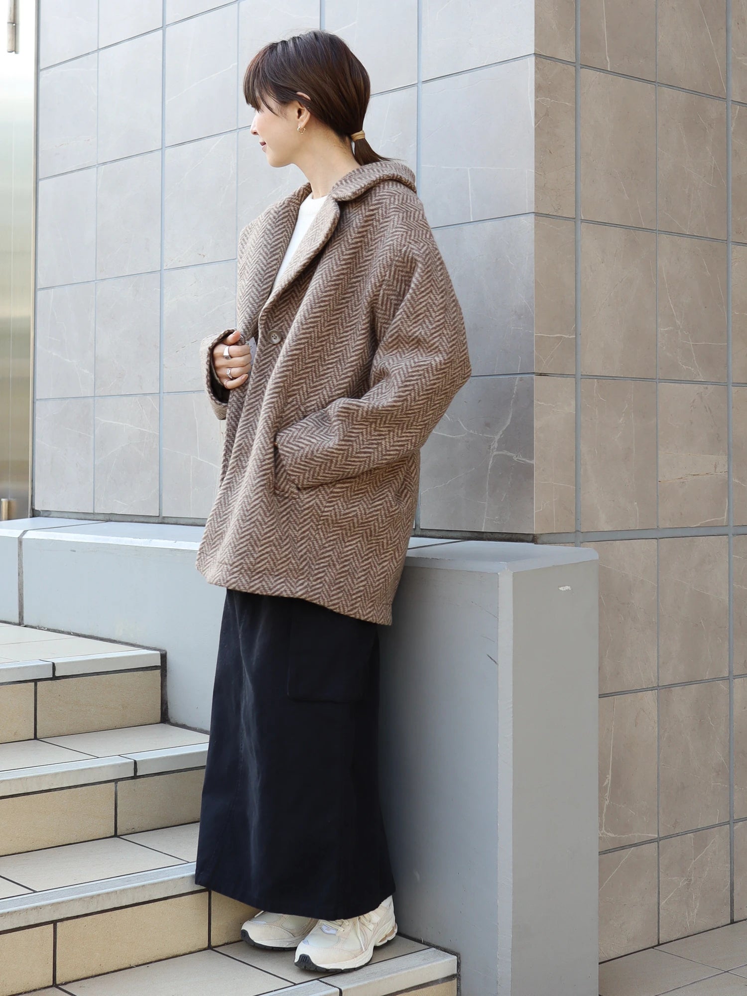 ジャケット・アウター th products cocoon coat WOOL MIX COCOON LONG COAT | LAEMUSE公式オンラインストア