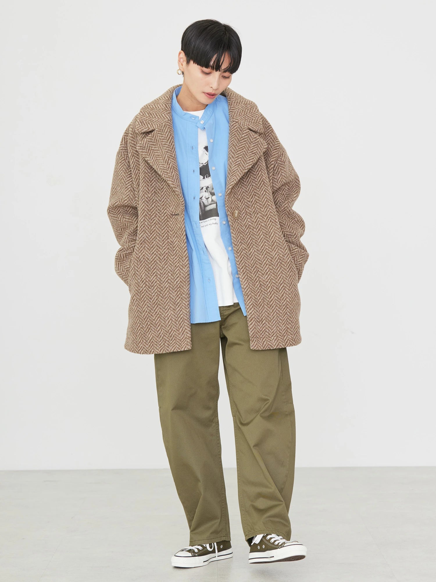 Jual Outer Wanita - Kase Tweed Midi Cocoon Coat - American