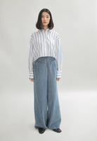 Bobo Tokyo Craft Standard Boutique Mizuho Peplum Blouse Sax Atasan Wanita